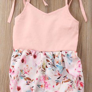 Floral Print Pink Baby Girl Romper